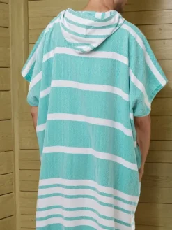 Poncho Hammam z kapturem do sauny S-0063 (3) zielone