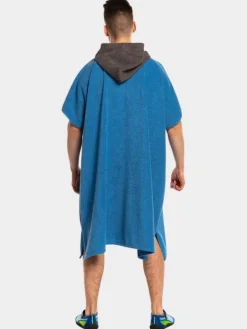 Poncho uniwersalne frotte S-0075 (4) niebiesko-grafitowe