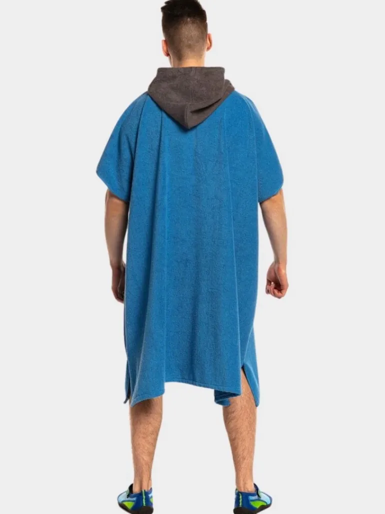 Poncho uniwersalne frotte S-0075 (4) niebiesko-grafitowe