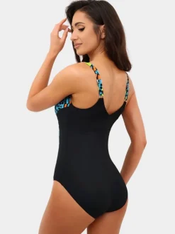 Strój kąpielowy Ingrid D-20/3319 (AJ) czarno-wielokolorowy mozaika (modelujący)